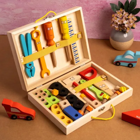 Wooden Tool Kit Toy with Tool Box (40 Pcs)