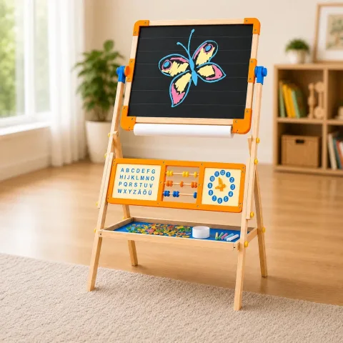 6-in-1 Wooden Tabletop Easel for Kids