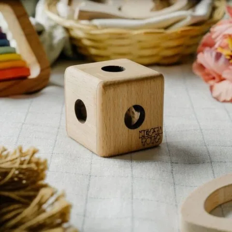 Wooden Cube Rattle