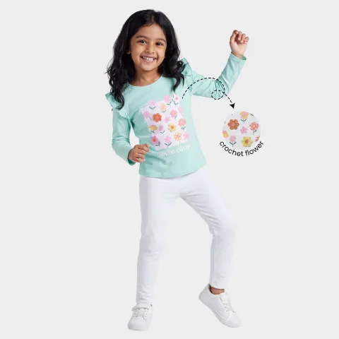 Full Sleeves Girls Top & Leggings Set