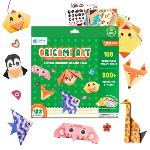 PepPlay Origami Art Animal Kingdom Safari Pack for Kids 3-12 Years