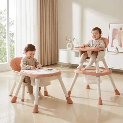 Cherry Berry Multi High Chair For Kids - Soft Peach