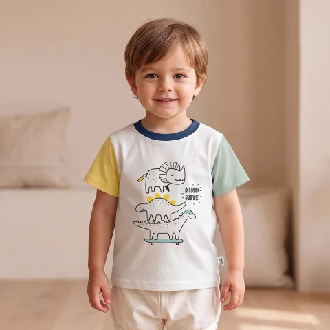 100% Cotton Single Jersey Pastelpops T-Shirt Multicolor 2-4 Years