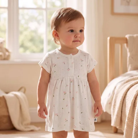 Mushmellow Off White Pointelle Frock