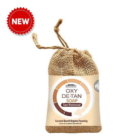 Oxy De-Tan Organic Foaming Soap – Removes Tan & Promotes Glowing Skin with Clove & Camphor Essential Oils