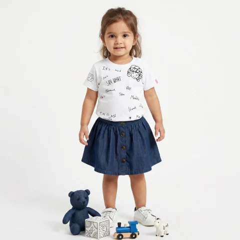 Classic Denim Skirt - Navy