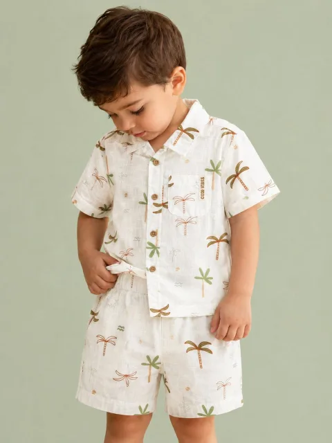 Tropical Breeze Cotton Co-ord Set - White