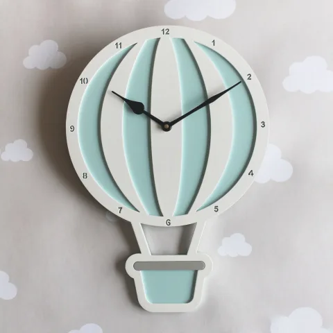 Hot Air Balloon Clock - Blue