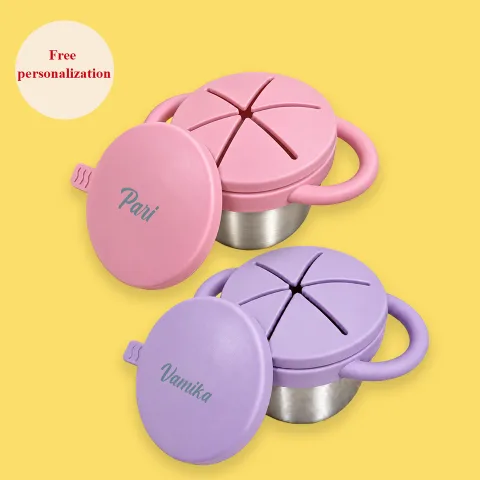 Theoni Stainless Steel Snack Cups - Pink & Purple