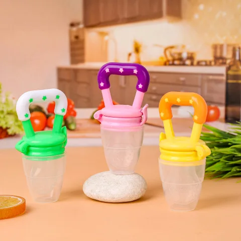 Tinyberg Fruit Feeder for Babies : Safe Silicone Feeder with Easy Grip & Lockable Lid