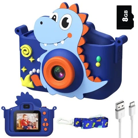 Rechargeable Dinosaur Kids Camera with 8GB Storage