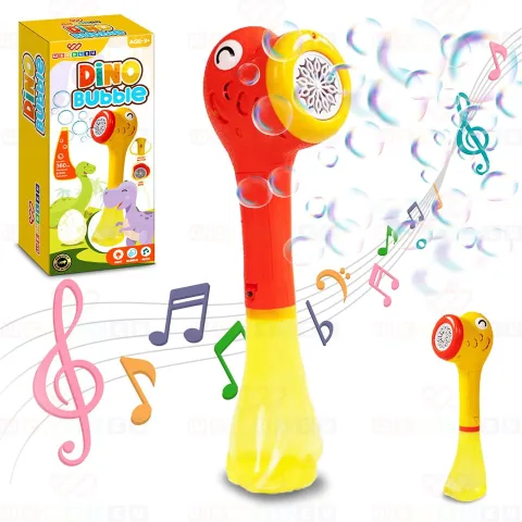 Dinosaur Bubble Gun Wand with Bubble Solution (Random Color)
