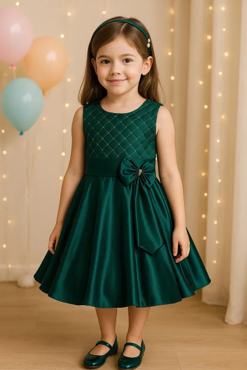 Girls Embroidered Fit and flare dress