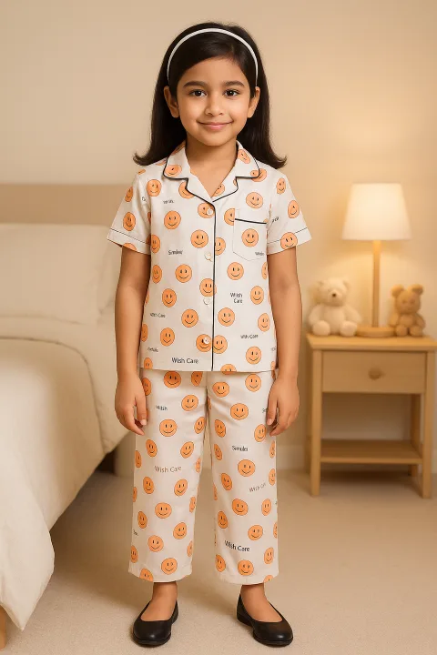 Unisex Printed Top and Bottom Pyjamas Night Dress