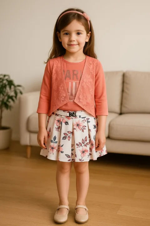 Wish Karo Baby Girls Top and Skirt Clothing Set-(csl272pch)