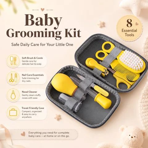 Complete Baby Grooming Kit (8 Essential Tools for Safe Daily Care)