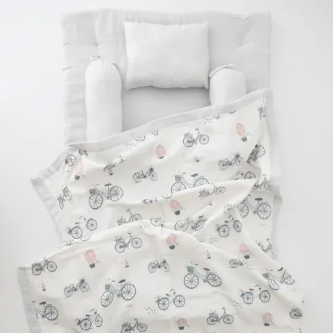 Bicycle Ride Mini Bedding Set (Organic Muslin 0-1 Years)
