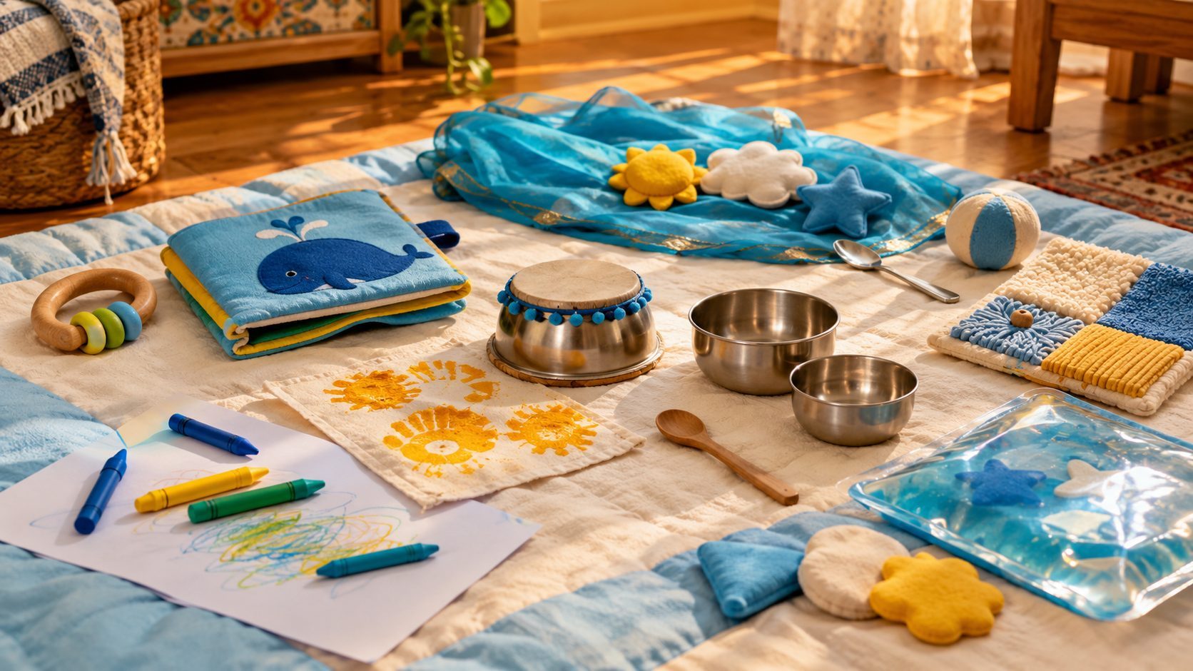 Creative Activities for Babies 0-12 Months at Home: 4 Sensory Play Ideas (No Mess)
