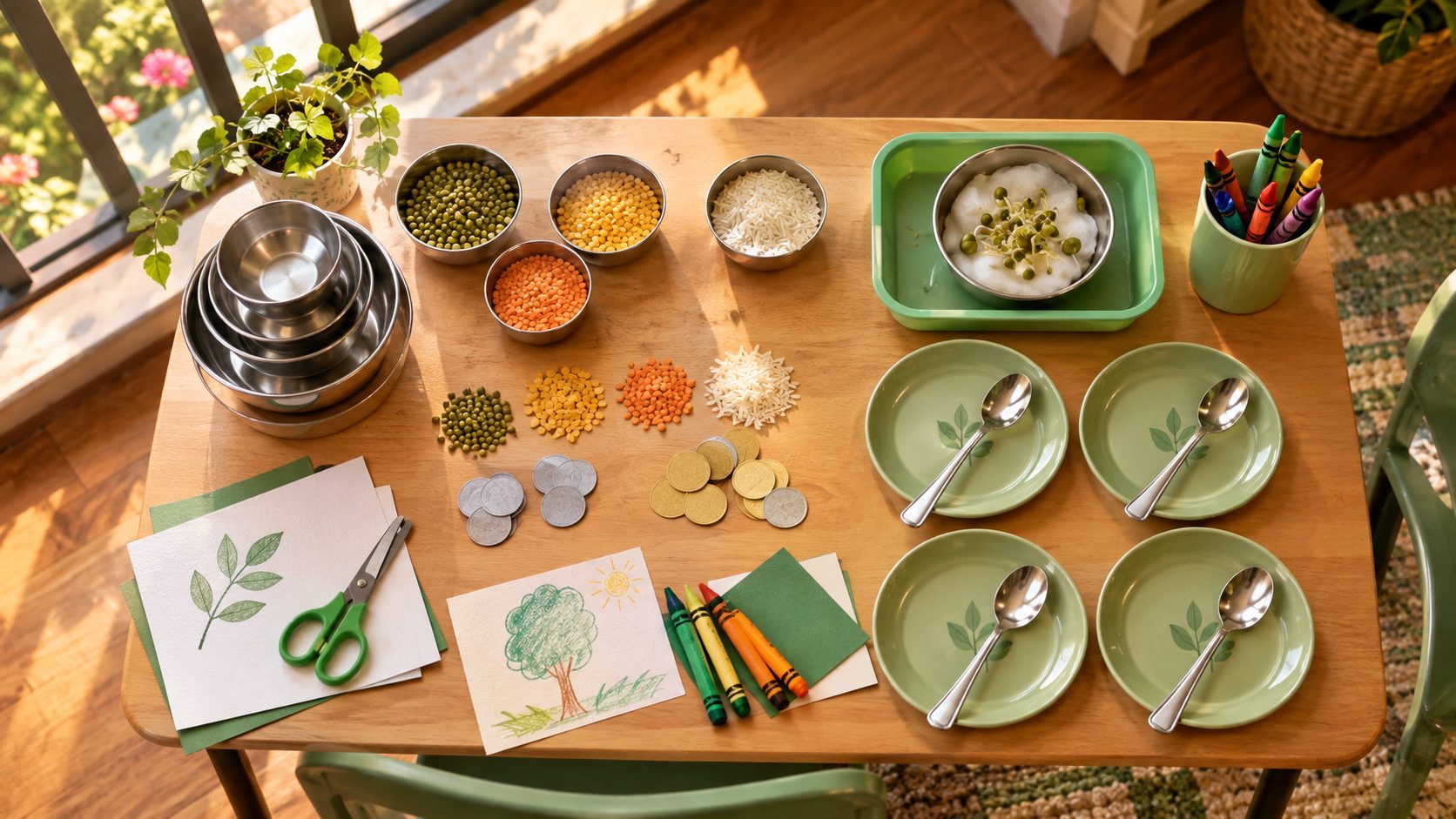 Early Maths Activities for 3-5 Year Olds at Home: Counting with Rice, Grouping, and Number Recognition