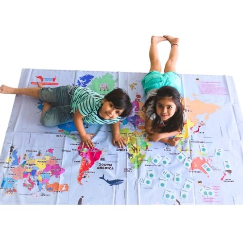 Toiing Puzzingo World Map Educational Game Mat (Ages 4-8)
