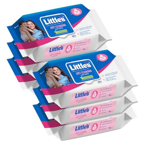 Little's Soft Moisturizing Baby Wipes (80 Wipes, Pack of 6)