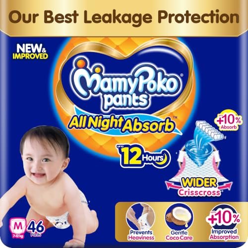 MamyPoko Extra Absorb Pants Size M (54 Count Pack)