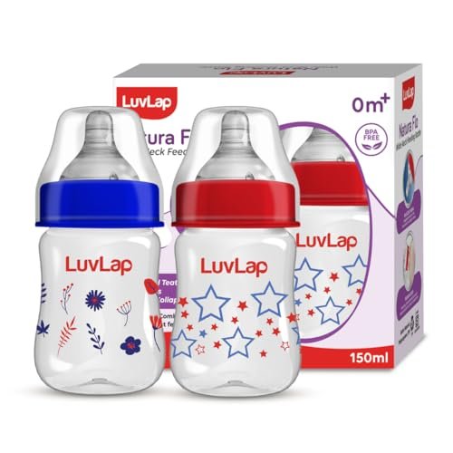 LuvLap BPA-Free Silicone Baby Bottles 150ml (Pack of 2)