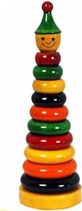 Wooden Stacking Rings and Nesting Cups Set (10 Pieces, Natural Wood)