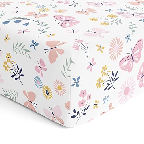 LuvLap Cotton Fitted Baby Crib Sheets (Pack of 8)