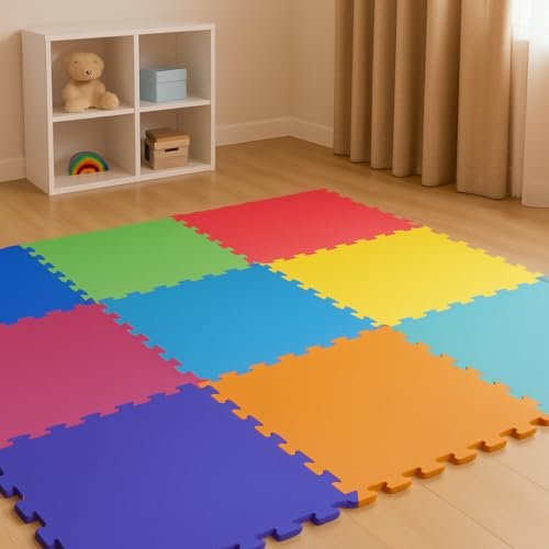 Babyhug Soft Foam Play Mat (6 Tiles, Interlocking)