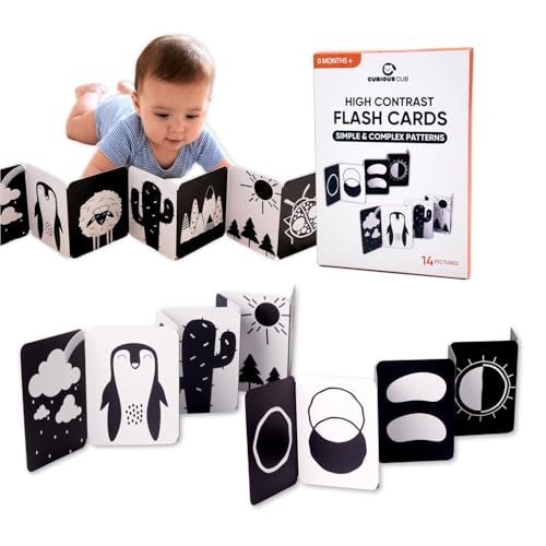 Shumee Black and White High Contrast Flash Cards for Newborn Baby