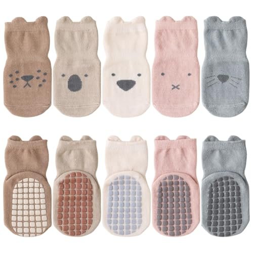 MeZone Non-Slip Baby Crawling Socks Pack of 3