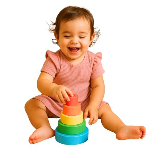 Smiles Creation Wooden Nesting and Stacking Cups Set (5-Piece)