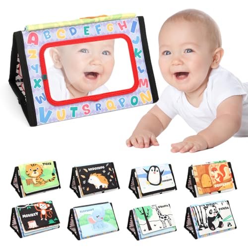R for Rabbit Tummy Time Mirror with Crinkle Sound
