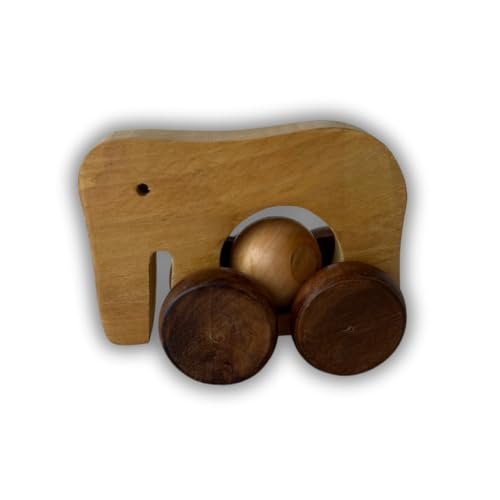Toykraft Wooden Push-Along Animal Toy (Elephant or Owl Design)