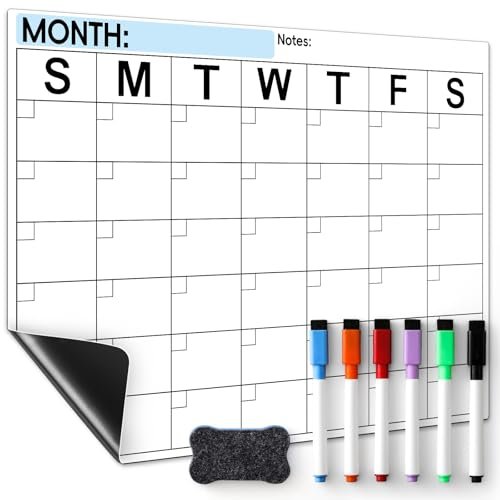 Wall Mounted Dry Erase Monthly Calendar for Family Planning