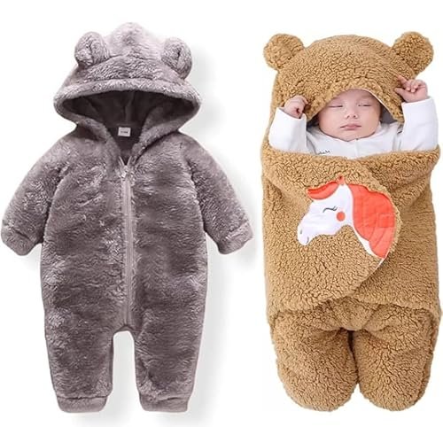 FirstCry Baby Boy/Girl Romper Suit Set of 3 (6-12 Months)