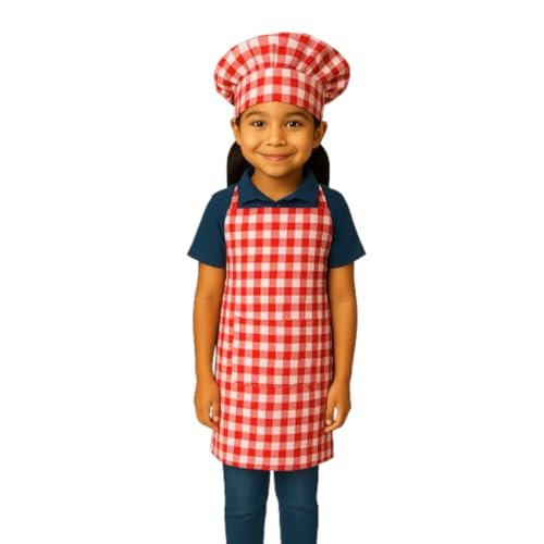 Child-Size Cotton Apron with Adjustable Neck Strap