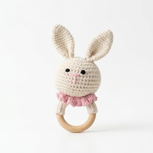 Rajasthali Wooden Baby Rattle Ring with Beech Wood and Cotton Cord
