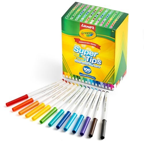 Crayola Washable Markers (Pack of 24 colours) + Thick Notepad (A4, 100 sheets) Bundle
