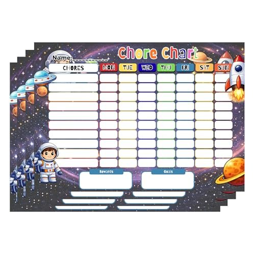 Kids Responsibility Chart with Magnetic Chores and Reward Stickers