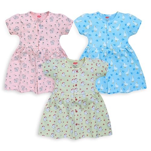 Babyhug Cotton-Polyester Blend Frock for Baby Girls