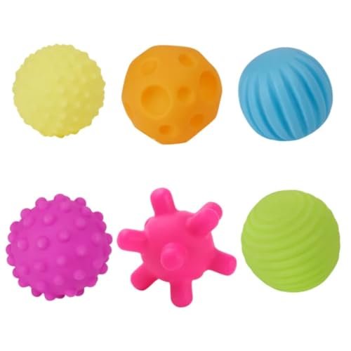 Texture Ball Set Natural Rubber 6-Pack