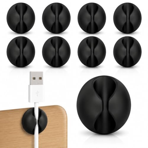 Cable Organizer Cord Clips - Heavy-Duty Adhesive & Screw-Mount (Pack of 8)