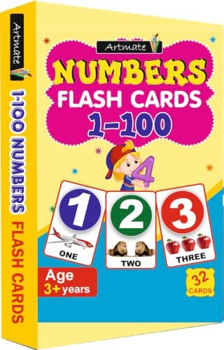 Kreative Kids Number Flash Cards 1-100 – Learning & Memory Cards with Pictures