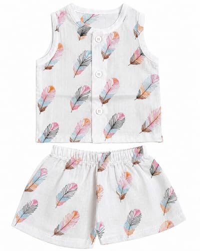 Babyhug Muslin Rompers (Sleeveless, 0-3 Months)