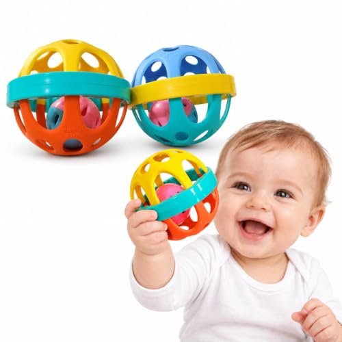 Mastermind Toys Soft Sensory Balls (Set of 4, Crinkle & Rattle)