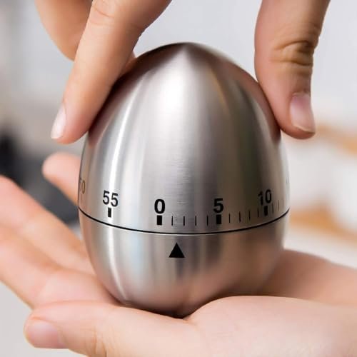 Mechanical Kitchen Timer, 60-Minute Stainless Steel, by Wonderchef