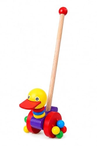 Little Genius Wooden Push-Along Duck Toy