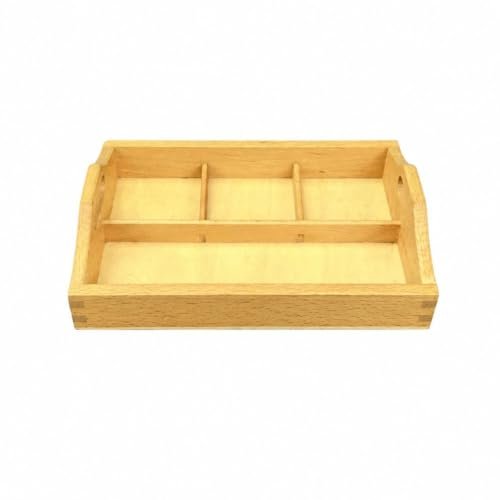 Wooden Sorting Tray with Compartments - Montessori-Style Activity Tray